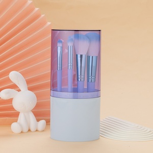 8pcs Wood Handle <b>Makeup</b> Brush Set Vegan Synthetic Hair Cylinder <b>Case</b> Private Label Custom Logo <b>Professional</b> Cosmetic Brush OEM - Product Image 3