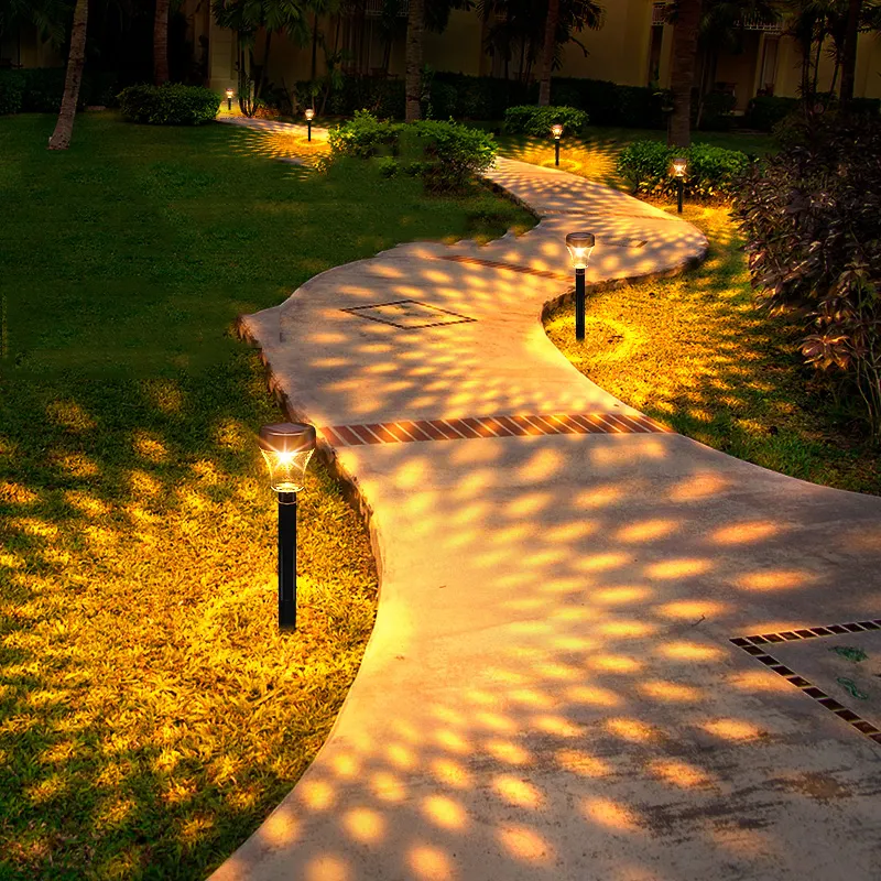 RGB LED 색상 변경 태양 조명 야외 방수 요정 빛 정원 통로 산책로 풍경 태양 전원 잔디 빛
