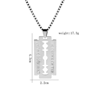 Collana con Lama in Acciaio Inossidabile <span class=keywords><strong>Peaky</strong></span> <span class=keywords><strong>Blinders</strong></span> Razor Party, Collana Punk Personalizzata, Vendita all'Ingrosso, Collana da Uomo - Product Image 5