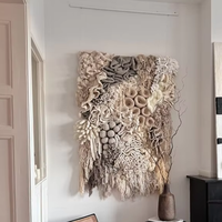 Boho abstrait récif de corail tissé tapisserie macramé tentures murales Design 3D texturé Art maison décoration murale pour la maison de luxe
