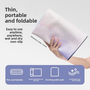 Tapete de Yoga de Gamuza Sintética Transfronterizo, 1.5cm de Grosor, 183cm de Ancho, Antideslizante, con Línea de Guía para Asanas, Portátil, Plegable, Tipo Toalla/Manta - Product Image 3