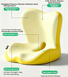 Coussin de siège ergonomique en mousse à mémoire de forme Royal Ingenuity, soutien lombaire et des hanches, amovible et lavable, en forme de <span class=keywords><strong>L</strong></span>, pour le bureau, la voiture, les longs trajets - Product Image 3