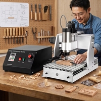 Nouvelle machine de gravure CNC de bureau Zhong Hua Jiang 300W 800W 1500W MACH3 avec cadre en aluminium, course de 210x300x200mm, moteur unique 3/4 axes