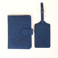 Y623 YUCHUAN HRF-27 Ensemble de couverture de passeport et de bagages en cuir PU avec portefeuille de voyage et porte-cartes Logo personnalisé