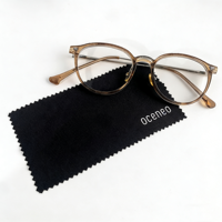 Étui à lunettes pliable en PU avec logo personnalisé, chiffon de nettoyage pour lunettes, protection pour lunettes de soleil, boîte en papier pour emballage