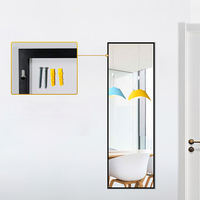 Miroir de porte pleine longueur avec cadre noir, à suspendre sur la porte, pour chambre, salon, dressing - Vente en gros
