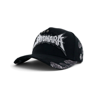 Gorra de Béisbol Sayonara con Bordado 3D Personalizado, Camuflaje Negro, Parche de Dragón Chino con Llama, Pin Metálico, Gorra de Gamuza y Algodón, Directo de Fábrica