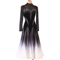 Q343 femmes robe de danse moderne salle de bal Standard grande balançoire strass Performance compétition valse robe 100% Polyester