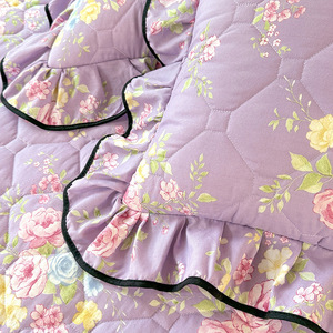 Korean Style Washed Cotton Quilted Bedding Set Ruffled Princess <b>Bed</b> Skirt Duvet <b>Cover</b> Pillowcases Thick Cotton - Product Image 3