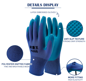 Gants de travail en <span class=keywords><strong>latex</strong></span> gaufré, gants de sécurité en <span class=keywords><strong>latex</strong></span> pour usage industriel, antidérapants, vente en gros en stock - Product Image 2