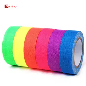 Wholesale UV Cotton Reflector Fluorescent Yellow Reflective Gaffer Luminous Cloth Tape