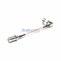 Cable coaxial RG179 de 75 ohmios con conector BNC macho en ángulo recto a conector F hembra recto, tipo pigtail, para sistemas de seguridad y cámaras CCTV