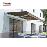 Auvent rétractable manuel électrique en aluminium à bras repliables Hooeasy pour fenêtre, porte, patio, balcon, toit, protection solaire