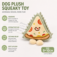 Nouveaux jouets en peluche couineurs sur le thème alimentaire pour animaux de compagnie, motif brodé vif, rembourrage en coton PP, jouet doux et résistant aux morsures pour chiens et chats