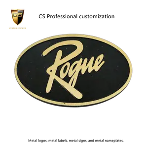 Cs Etiquetas Personalizadas Para Frise Custom Ronde Stickers Goud Metalen Plaat Metalen Sticker Logo