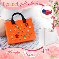 Tas Tote EVA Logo Kustom Hadiah Hari Ibu untuk Ibu Tas Tangan Berlubang Tahan Air Dapat Digunakan Kembali untuk Belanja Pantai Tas Tote Grosir