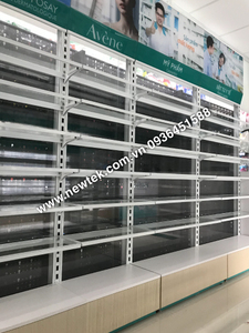 Modern Metal Frame Powder Coating Glass back and Glass <b>Shelves</b> Double-sided Vietnam Newtek Freestanding Glass Panel - Product Image 4