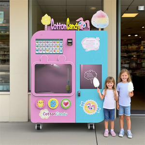 Máquina Expendedora de algodón de azúcar automática comercial de alto rendimiento, máquina expendedora de malvaviscos con ingredientes de leche y frutas - Product Image 1