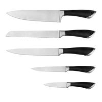 HSK Ensemble de 5 couteaux de cuisine damas de haute qualité avec bloc à couteaux