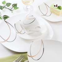 Vaisselle en porcelaine avec Logo et motif personnalisé, ensemble De dîner allemand, livraison gratuite, 18 pièces