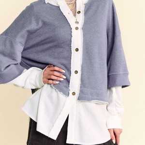 Custom Summer Modest Women's Hoodie Printed <b>Long</b> Sleeve All-<b>match</b> Sweatshirt V-neck Loose Sweatshirt - Product Image 3