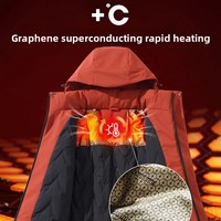Veste bomber en polyester à col roulé imperméable coupe-vent et thermique en graphène avec fermeture éclair sur le devant et doublure en coton pour homme