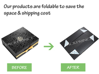Boîte-cadeau pliée en papier recyclable personnalisé de luxe noir grandes boîtes d'emballage de stockage pliantes à fermeture magnétique stratification brillante