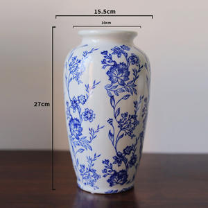 Traditional Chinese Style Blue and White Ceramic Flower <strong>Vase</strong> Modern Design <strong>for</strong> Hotel Home or Office Decor Porcelain <strong>Vase</strong> - Product Image 5