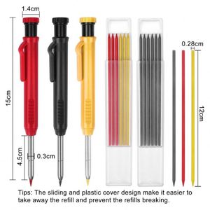 Industrial Deep Hole Carpenter Pencil Mechanical Marker for Woodworking Construction Architect with Sharpener - Product Image 2