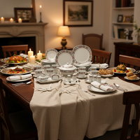Service de table de luxe en céramique et porcelaine, 117 pièces, comprenant bols, assiettes et plats, pour événements