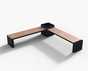 Bancs sans dossier en bois composite et acier 2026 NOUVEAU avec jardinière intégrée, design personnalisé en forme de U et en forme de <span class=keywords><strong>L</strong></span>, banc de jardin avec jardinière - Product Image 6