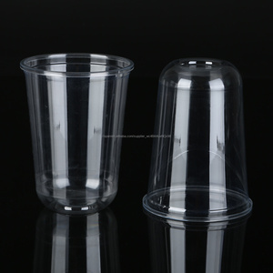 Vaso plástico para malteadas desechable de plástico con tapa de domo de 16oz y 500ml con forma de U - Product Image 4