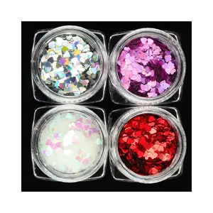 HENGXIN Wholesale Manufacturer Supply Laser Love Heart Glitter For Slime Filler DIY Crafts Nail Art Decoration