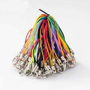 Cordon de téléphone rouge vif en nylon avec mousqueton coloré, porte-clés unisexe, sangle de téléphone portable, emballage individuel - Product Image 2