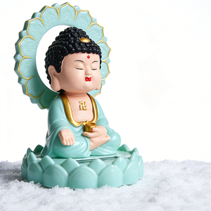 <span class=keywords><strong>Figurine</strong></span> de Bouddha à tête oscillante à énergie <span class=keywords><strong>solaire</strong></span>, Statue de Bouddha mignonne en résine, Ornement spirituel pour tableau de bord de <span class=keywords><strong>voiture</strong></span> et décoration intérieure - Product Image 2
