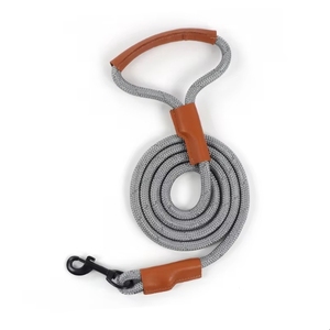 Großhandel Leder griff <span class=keywords><strong>Custom</strong></span> ized Logo Heavy Duty Hunde leine Leine <span class=keywords><strong>Nylon</strong></span> Runds eil Reflektierende Hunde leine für den Außenbereich - Product Image 3