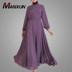 Новая модель Abaya в Дубае, модное мусульманское вечернее платье с бусинами и длинным рукавом, роскошные марокканские турецкие платья-Кафтан для Исламской Женщины