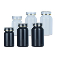 Bouteilles de médicaments en plastique PET noir pour emballage de pilules avec sérigraphie personnalisable 150ml/225ml/275ml