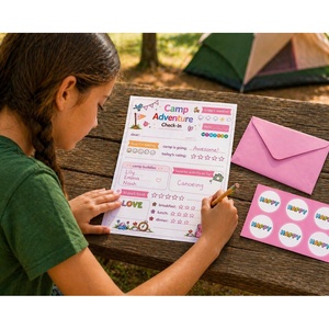 Kit de correspondance personnalisé pour camps : Feuilles de questions à remplir, enveloppes prépayées pour les activités scolaires des groupes de jeunes - Product Image 6