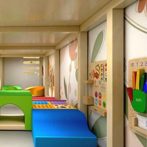 Conception d'aire de jeux intérieure en bois haut de gamme personnalisée de qualité supérieure avec ensembles de meubles de jardin d'enfants - Product Image 5