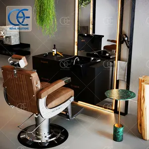 Hair Salon Station Custom Furniture Hair Salon Led Lights Mirror Color Bar Barbershop Beauty Mirror For Hair Salon