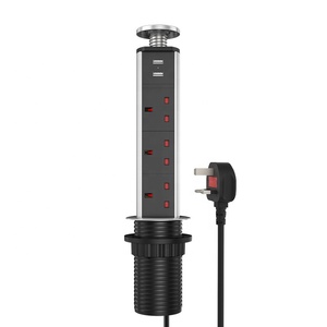 Online-Shopping UK Tisch Schreibtisch Steckdose 3 Wege Pop-up Pulling Pop Up Steckdosen leiste Europa Verlängerung buchse - Product Image 2