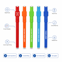 Stylo bille en plastique dépoli en gros avec logo personnalisé, multicolore, promotionnel, pour le bureau, l'école, l'hôtel, cadeaux