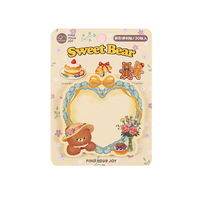 Bloc-notes autocollants en forme de dessin animé mignon de la série Sweet Bear, autocollants de message adhésifs de forme spéciale pour la vente en gros