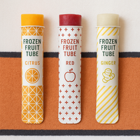 Logo personnalisé 70ml 90ml 100ml 120ml Fruits Calippo Popsicle Push-pop Tuyaux Presse Maison Sucette Glacée Popsicle Tubes En Papier