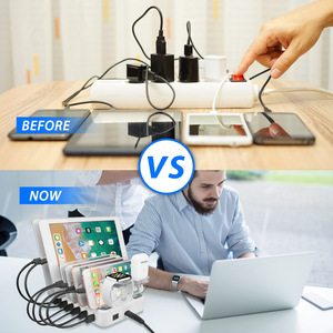 Station de charge pour plusieurs appareils, station de charge <span class=keywords><strong>multiple</strong></span> 60W avec 6 ports USB Organisateur multi-<span class=keywords><strong>chargeur</strong></span> rapide pour iPhone - Product Image 6