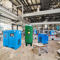 Compresseur d'air à vis industriel 10hp 20hp 30hp avec réservoir de 600L 1000L, sécheur, moteur principal, composant lubrifié, refroidi par air