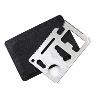 Portefeuille multifonction pour le camping en plein air, carte en acier inoxydable, couteau de survie, outil portable de la taille d'une carte de crédit pour cadeaux promotionnels