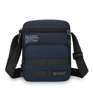 Sac messager pour homme tendance, petit sac en Oxford avec fermeture éclair, durable, pour un usage quotidien, toutes saisons, sac bandoulière avec logo en relief - Product Image 3