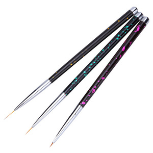 3Pcs Metal Handle Nylon Nail Art Liner Brush <b>Set</b> <b>Crimped</b> Flower Painting Pens for UV Gel Line Drawing - Product Image 3